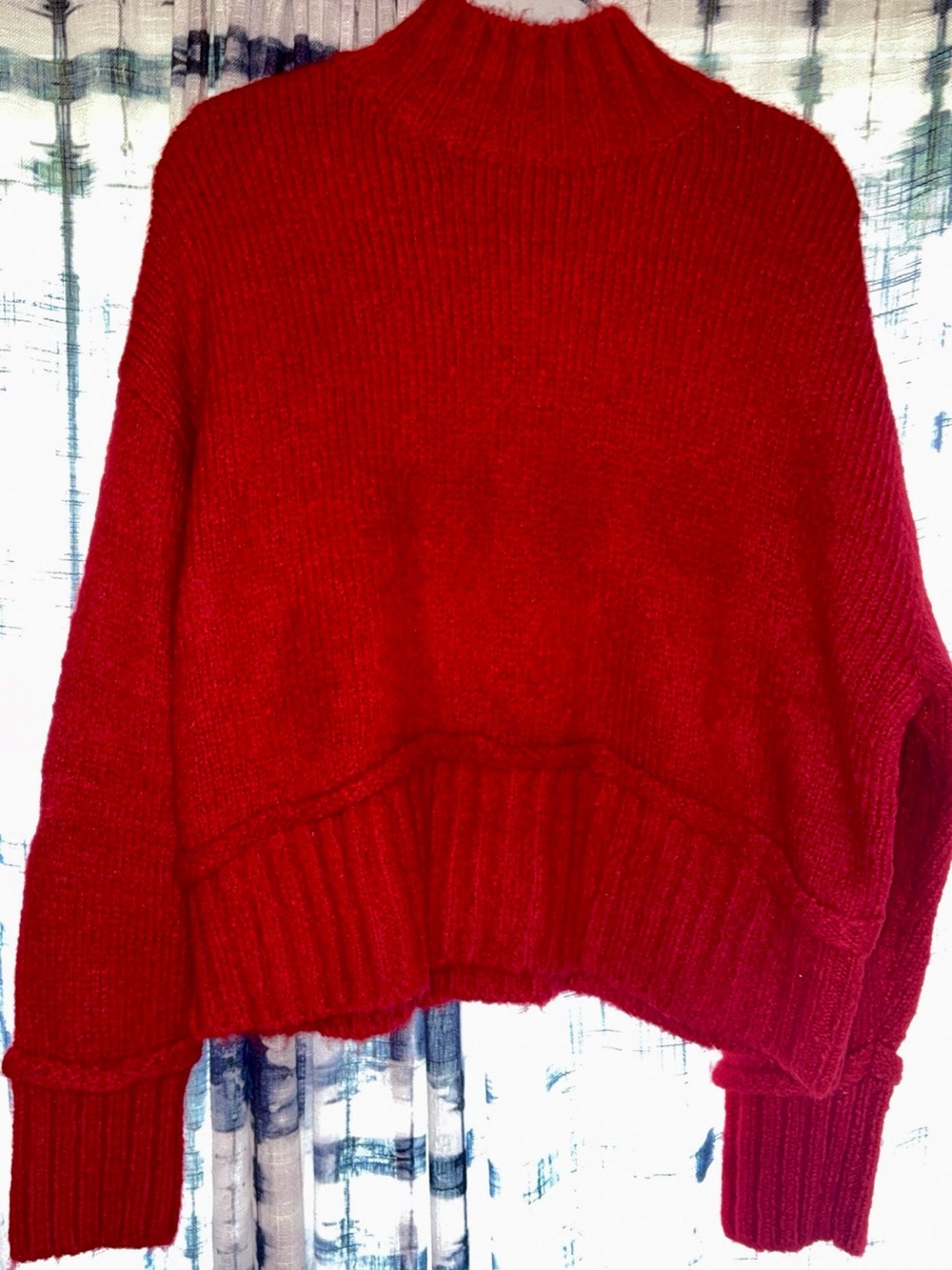 Emory Park Red Women's Mock-Neck Sweater